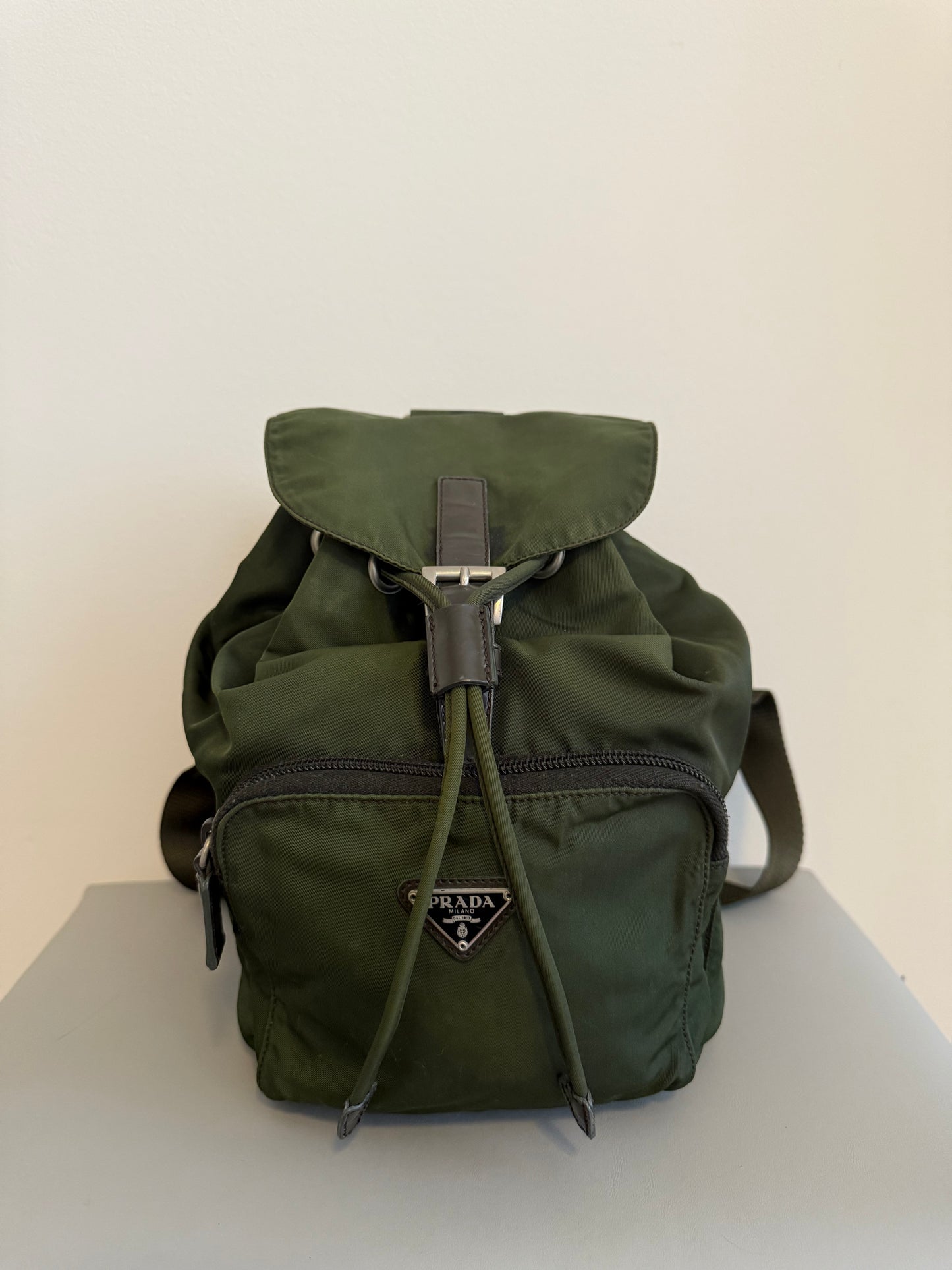 Y2K Prada Green Nylon Backpack