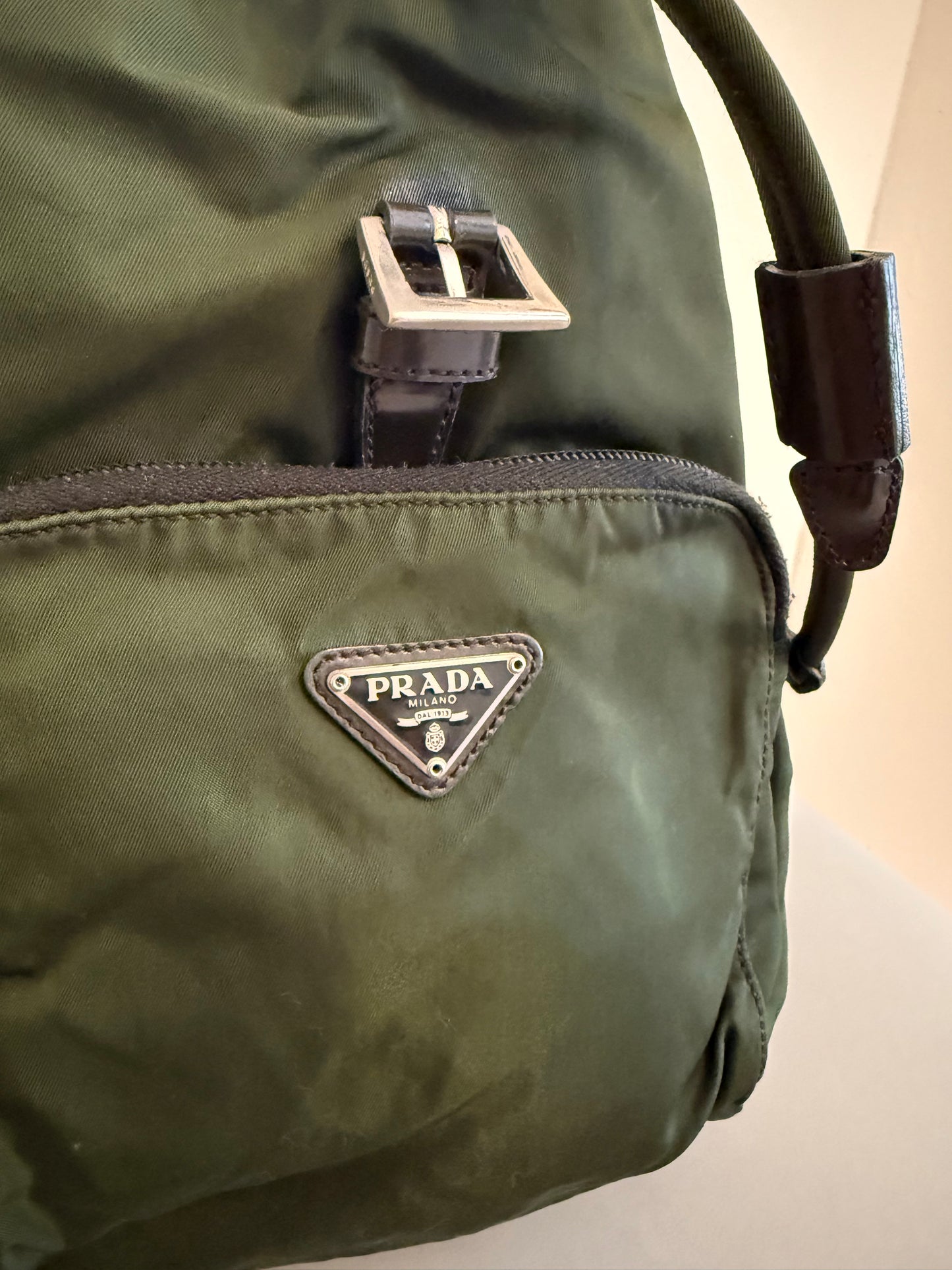 Y2K Prada Green Nylon Backpack