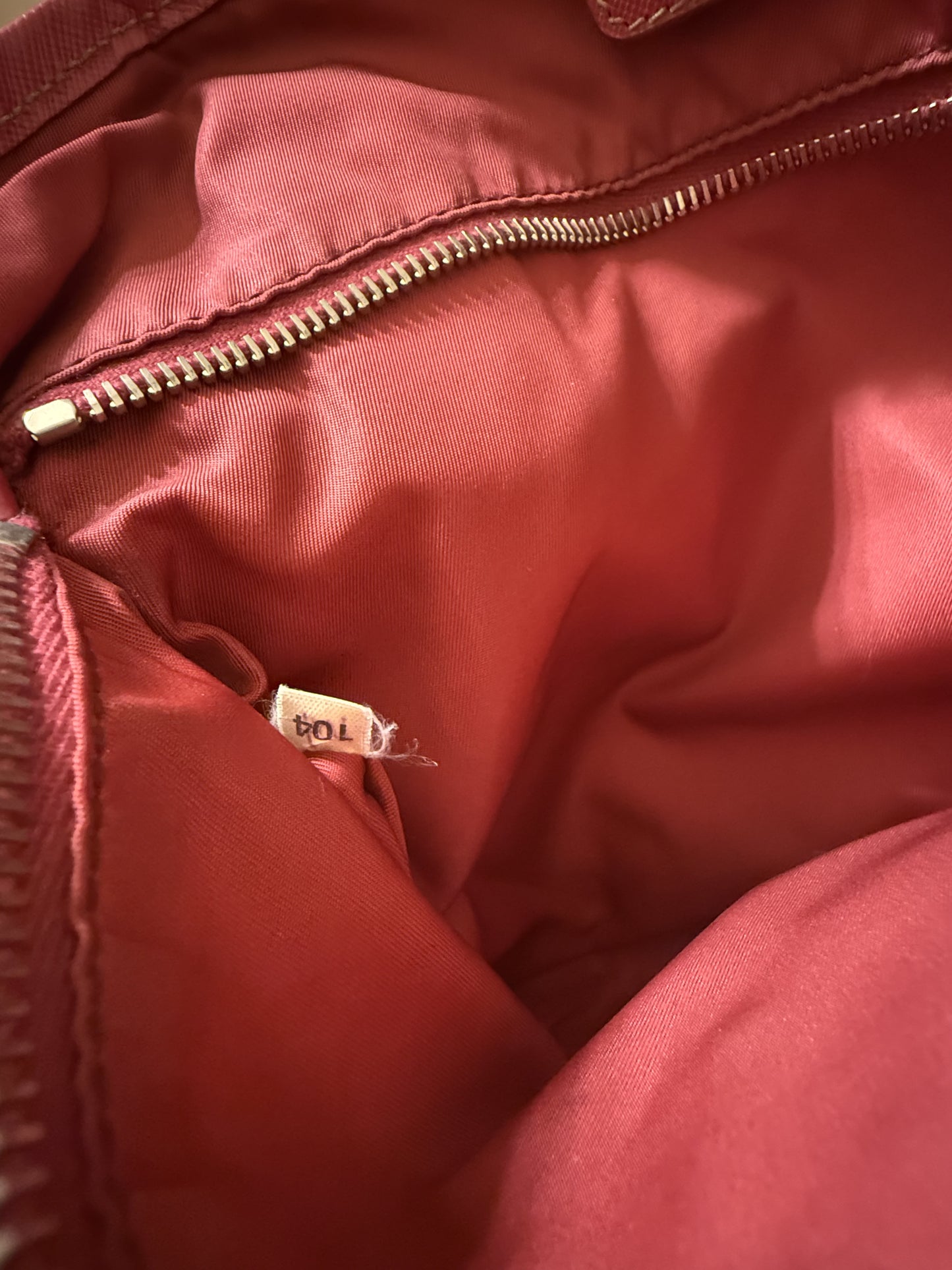Burgundy & Fuchsia Prada Nylon Tote Bag