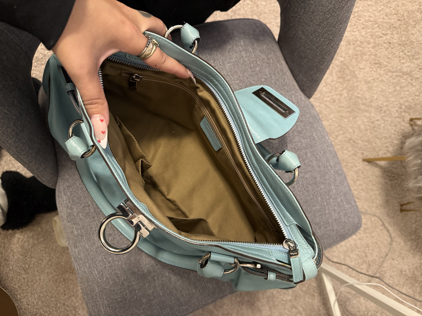 Salvatore Ferragamo Tiffany Blue Handbag