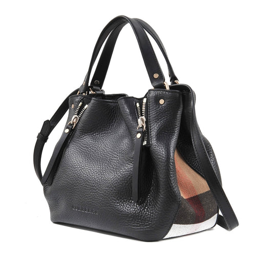 Burberry Maidstone Black Pebble Leather Bucket Bag