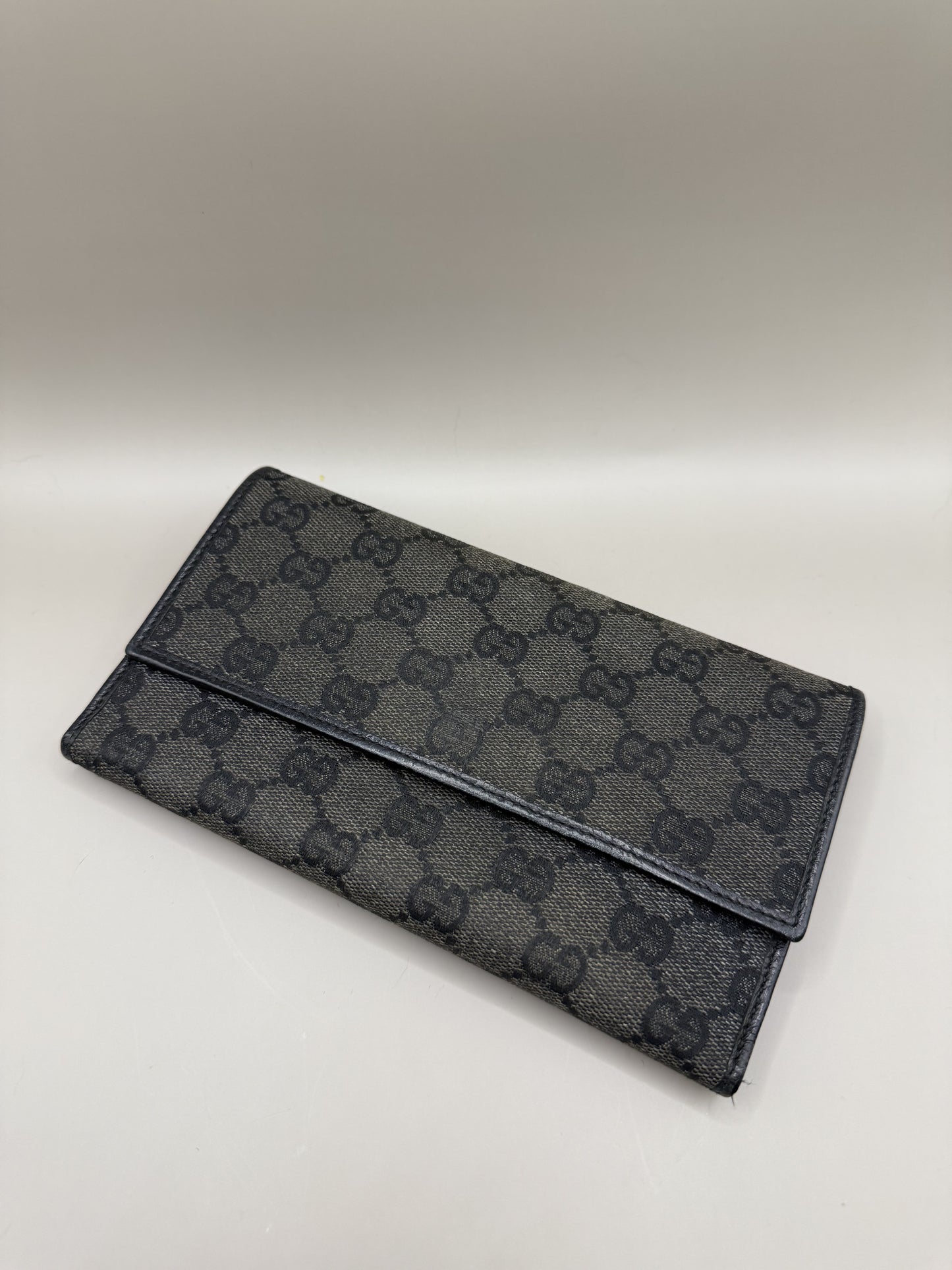 Vintage Black Gucci Denim Long Wallet