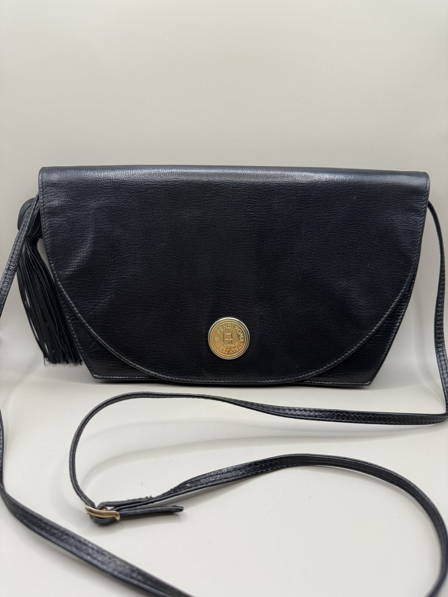 Vintage 90s Fendi Black Leather Bag - multiwear