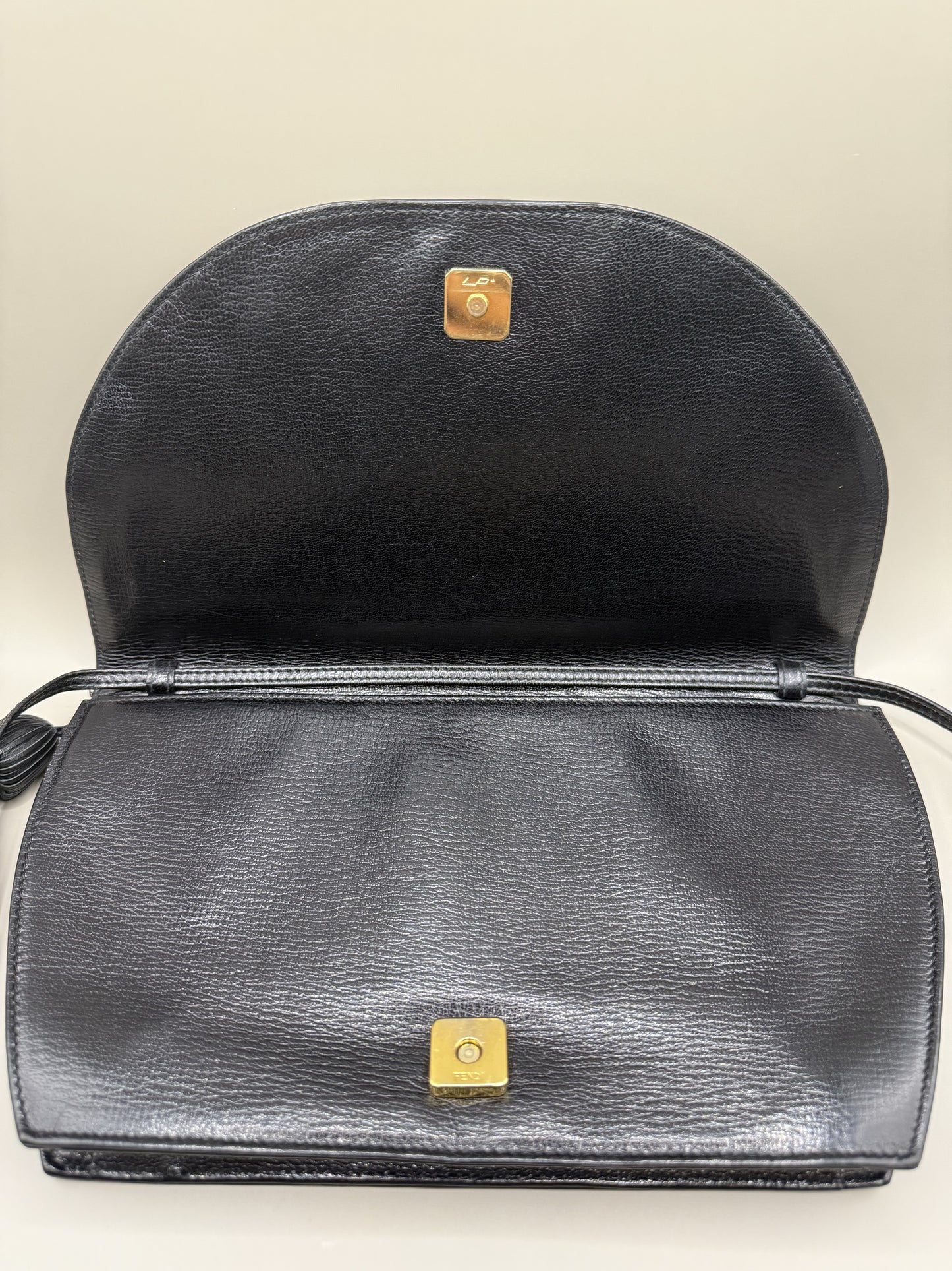 Vintage 90s Fendi Black Leather Bag - multiwear