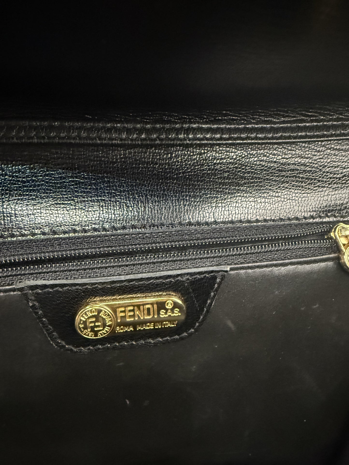 Vintage 90s Fendi Black Leather Bag - multiwear