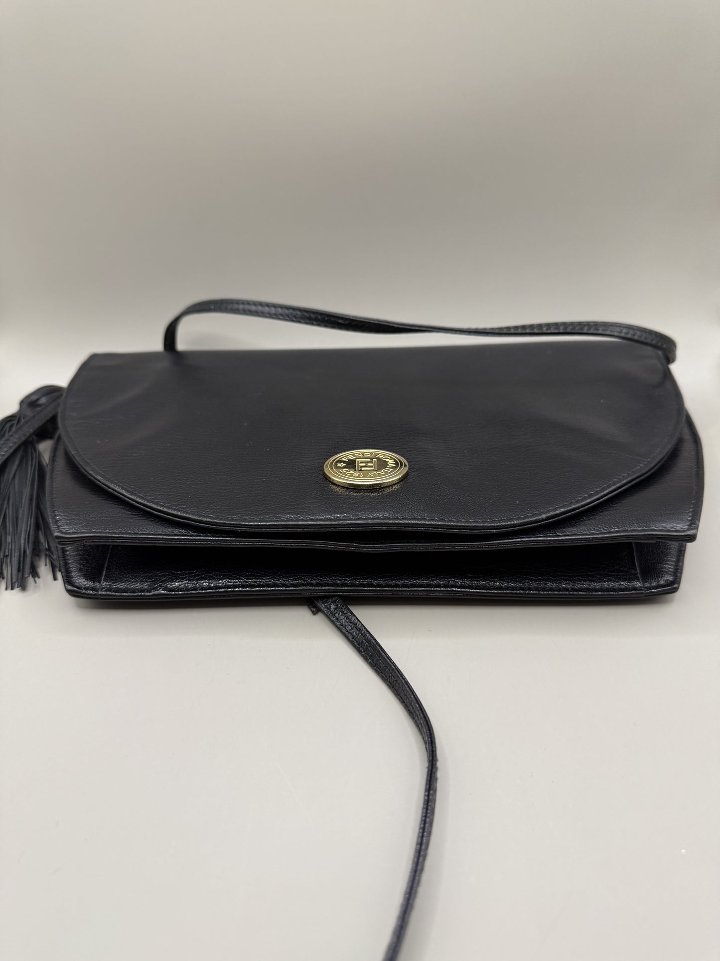 Vintage 90s Fendi Black Leather Bag - multiwear