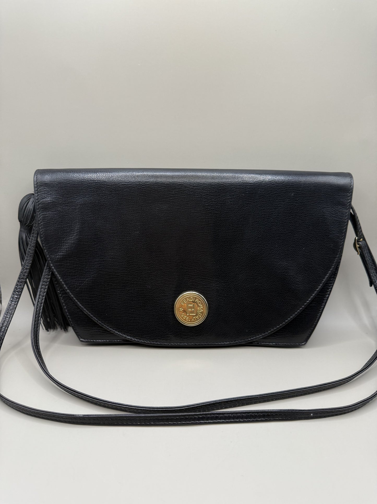 Vintage 90s Fendi Black Leather Bag - multiwear