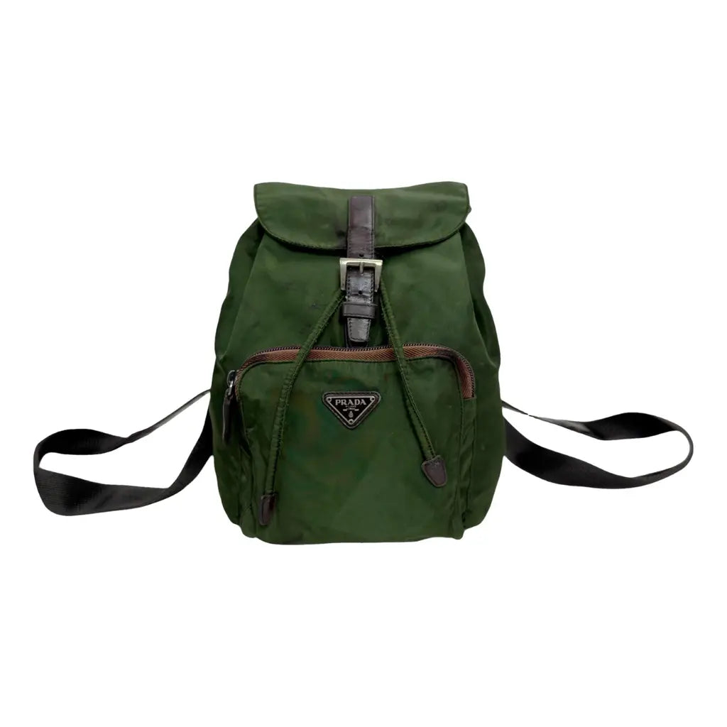 Y2K Prada Green Nylon Backpack